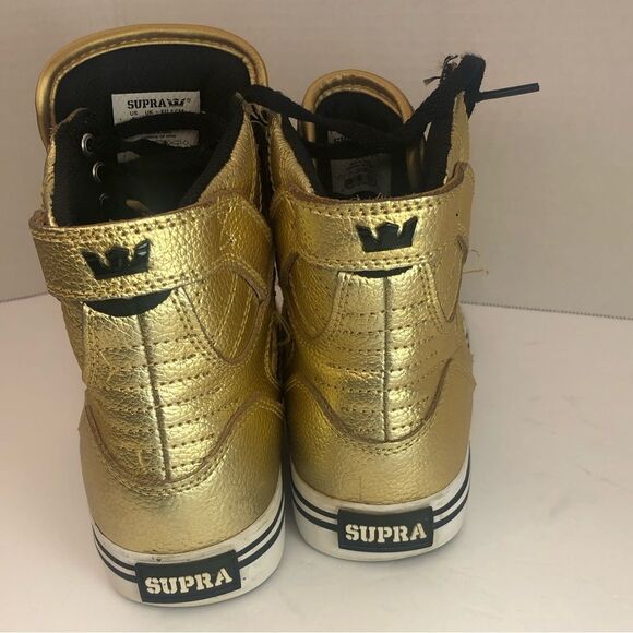 Gold Supra Muska high top sneakers, size 5 - Picture 10 of 13